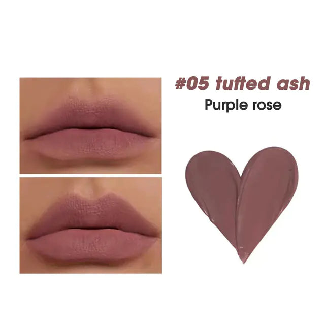 5 Colors Velvet Matte Waterproof Heart Shape Lip Gloss