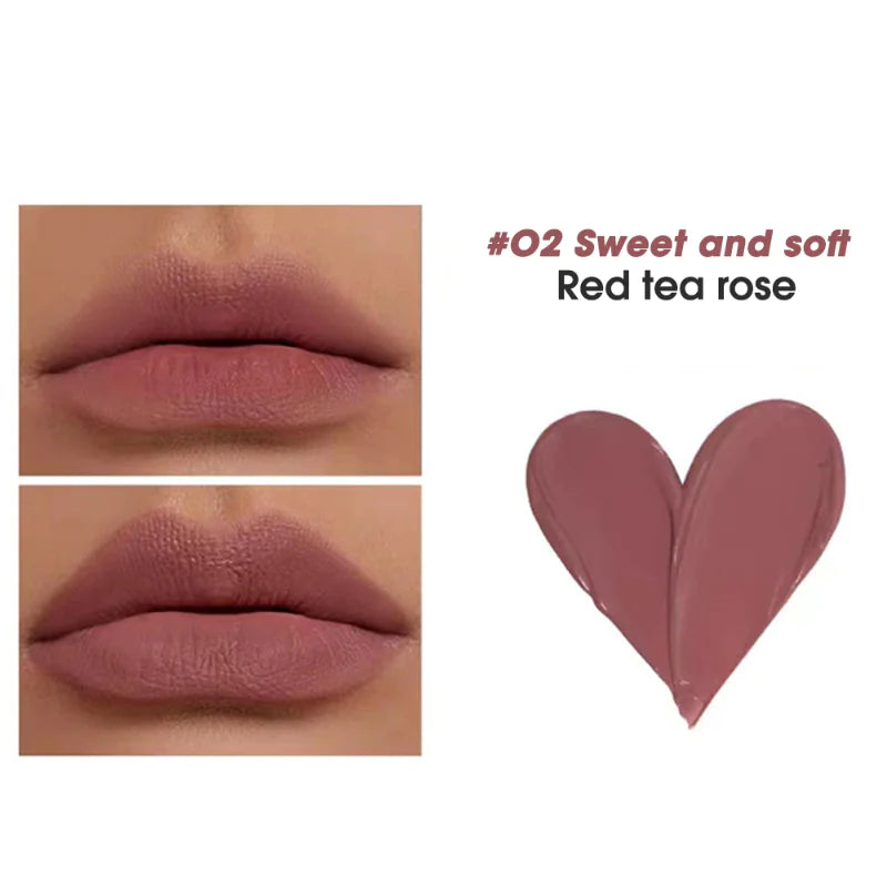 5 Colors Velvet Matte Waterproof Heart Shape Lip Gloss