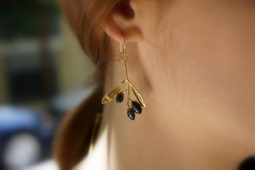 Sterling Silver Olive Earrings – Handmade Silver Jewelry With Olive